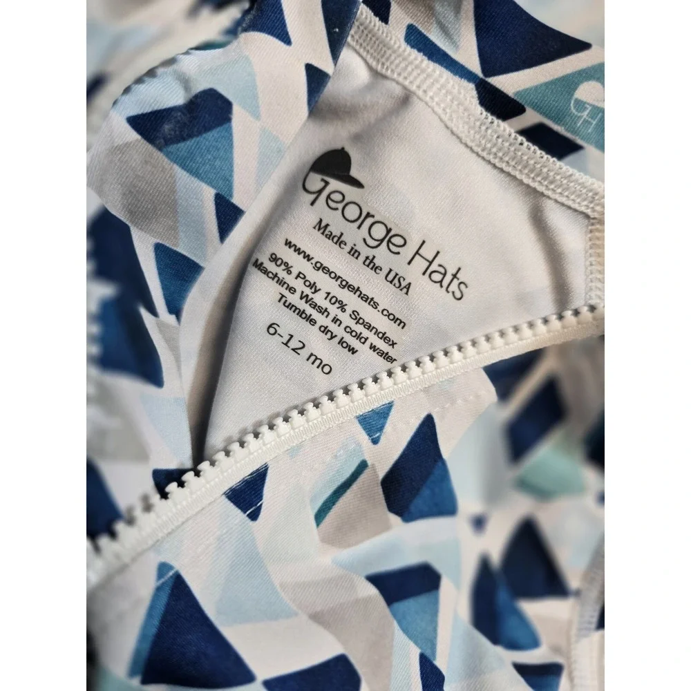 George Hats Boys One Piece Swimming Suit 6-12‎ Months Blue Geometric Print